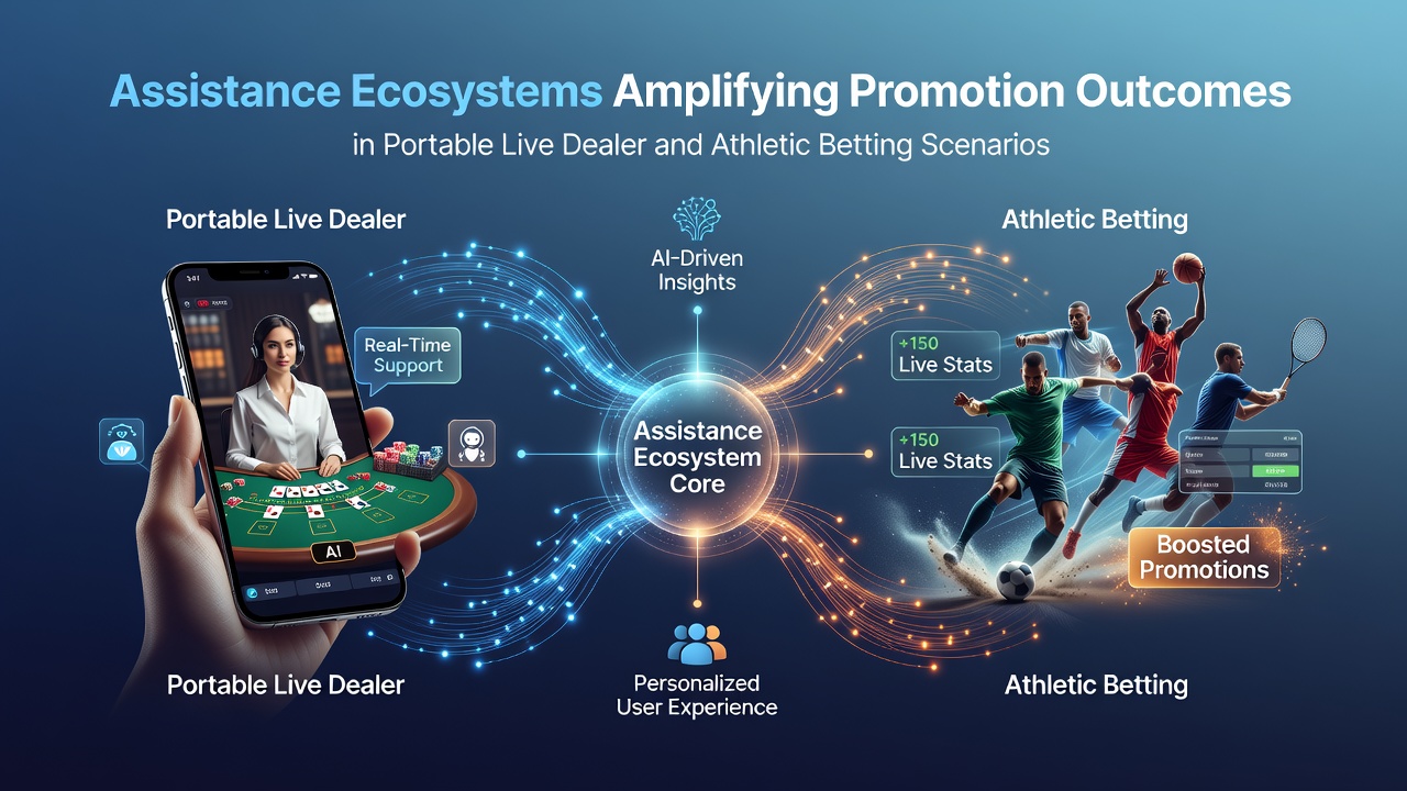 Mobile live dealer interface showing real-time assistance tools and promotional banners on a smartphone screen