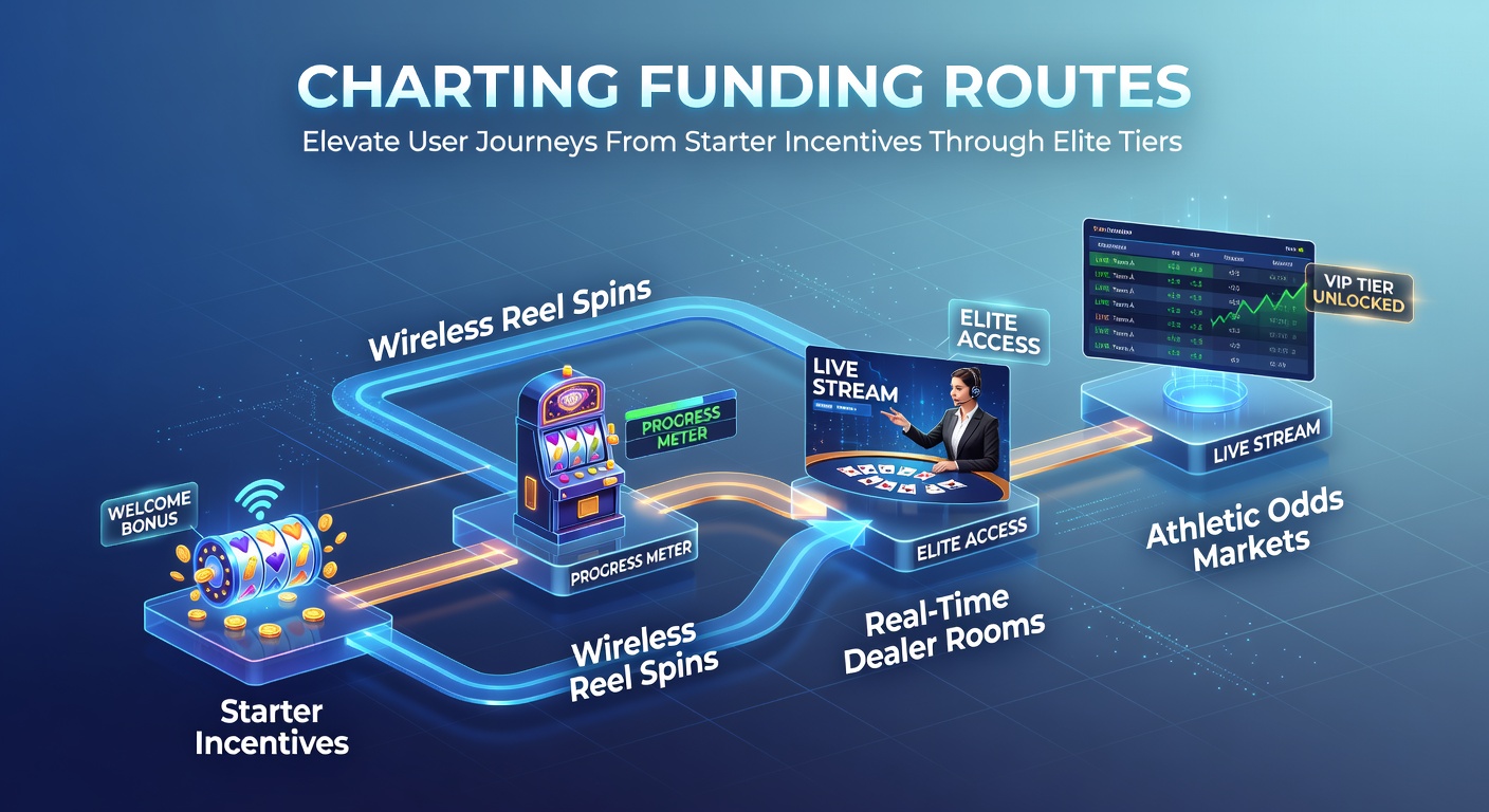 Illustration of payment pathways connecting starter bonuses to elite tiers across digital gaming platforms