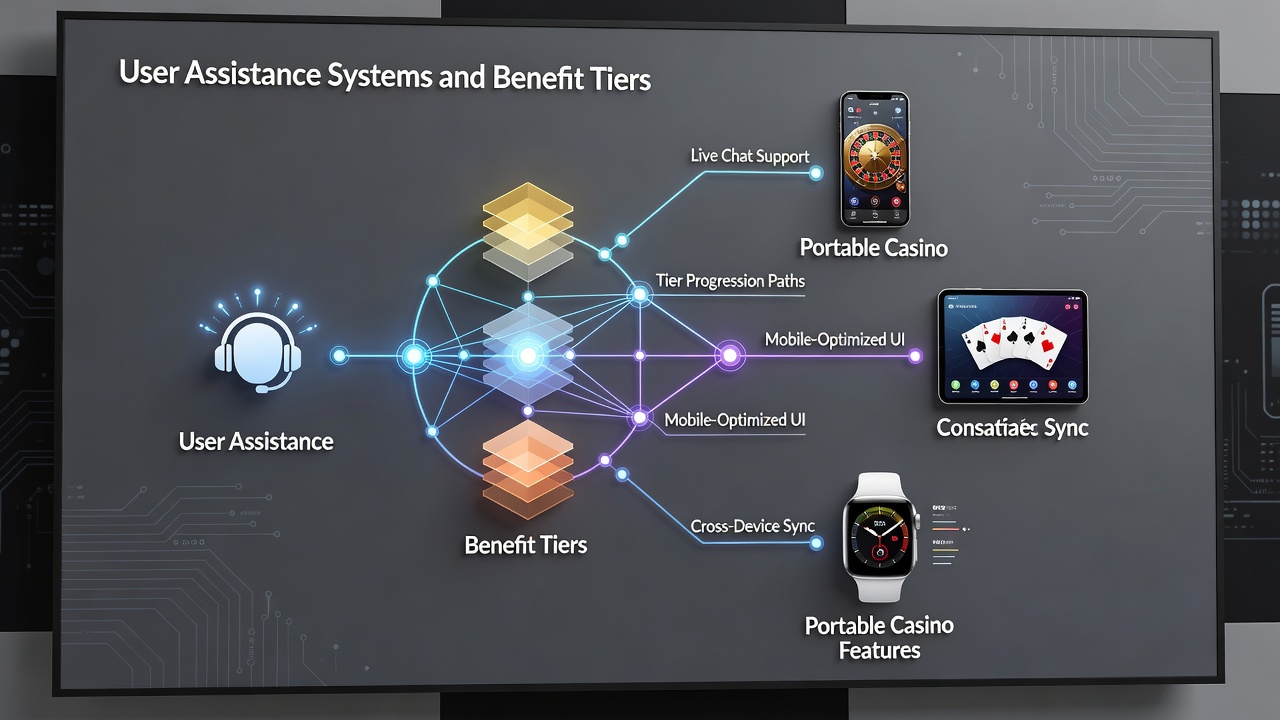 Illustration of tiered support workflows connecting mobile casino tools with sports prediction assistance
