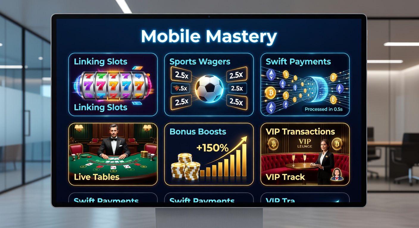 Dynamic infographic showing bonus cascades from sports bets to slot free spins, live table cashback, payment perks, VIP invites, and support chat icons on a mobile device