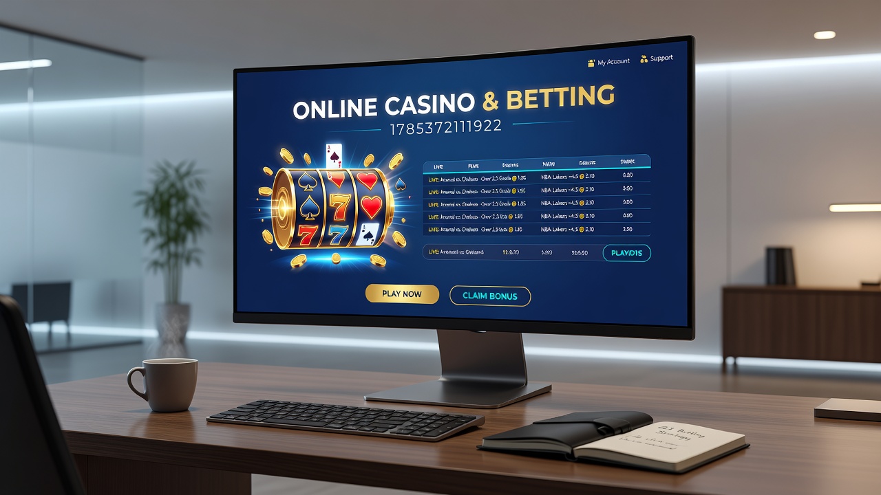 Mobile device displaying live casino tables alongside sports betting odds and reward tiers
