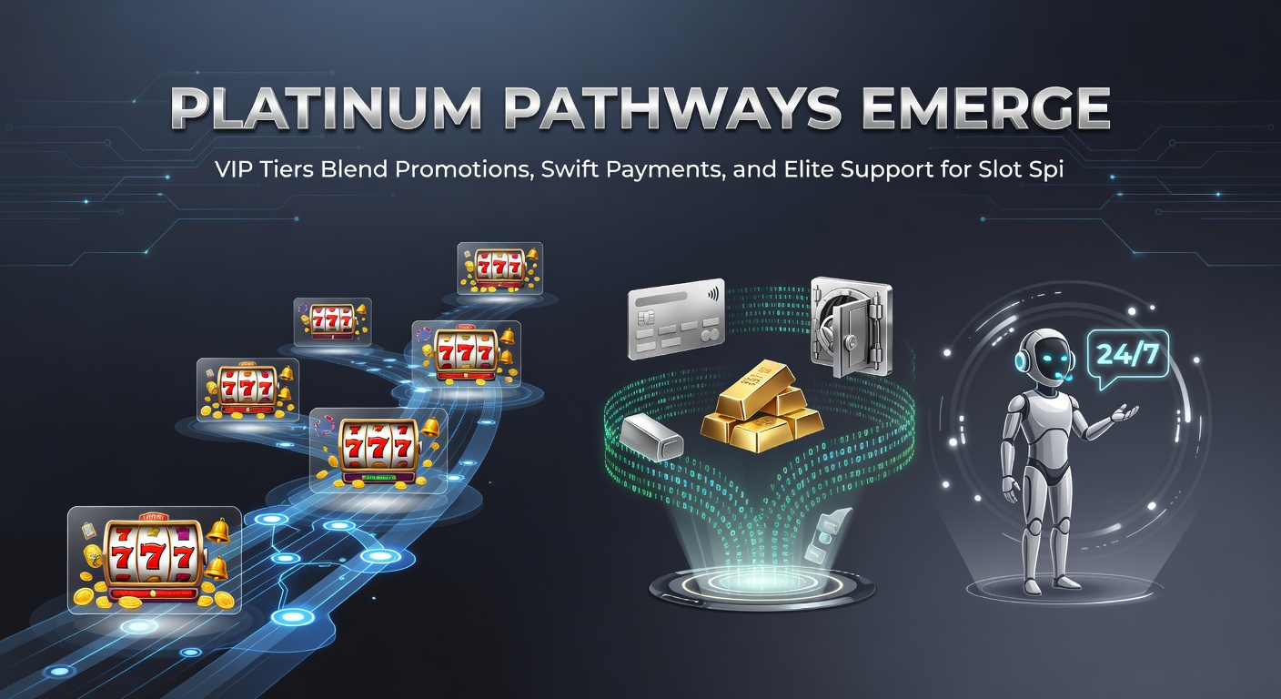 Sleek graphic of a VIP dashboard showing tier progression, lightning-fast payout animations, and chat bubbles for dedicated support agents amid slot reels and betting slips