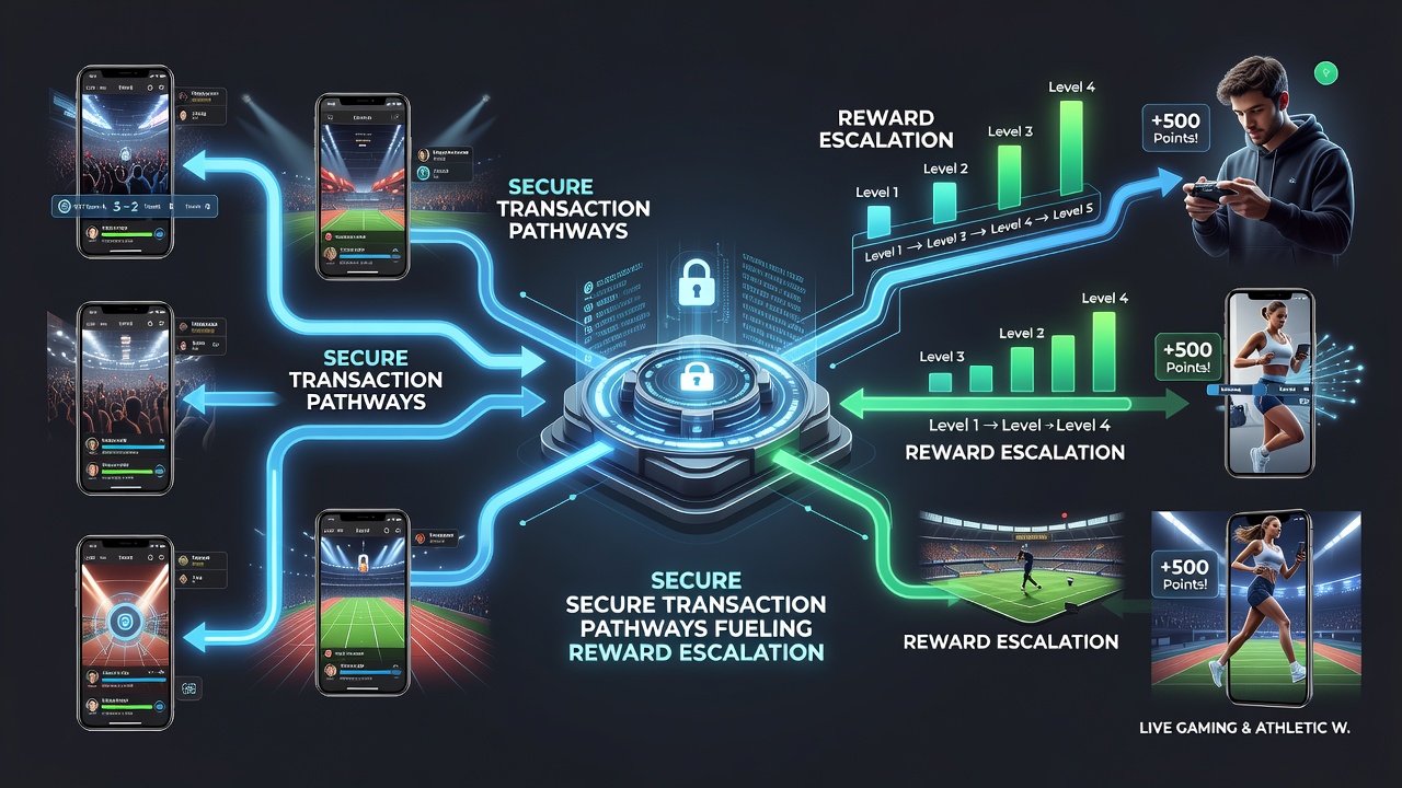 Secure mobile transaction dashboard displaying reward escalation levels and verified payment history for gaming users