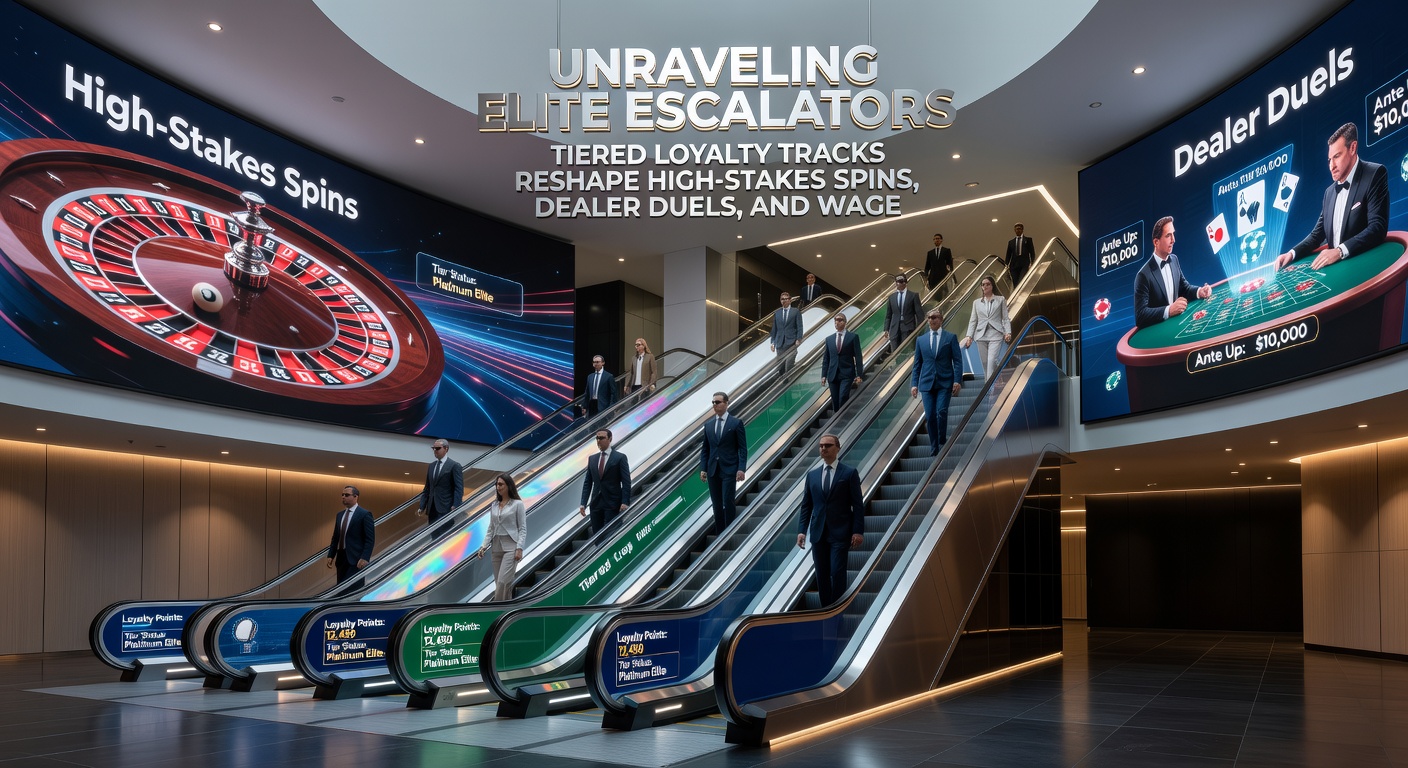 Close-up of a player's loyalty app screen showing tier progression, bonus unlocks, and high-stakes wager history in a sleek casino interface